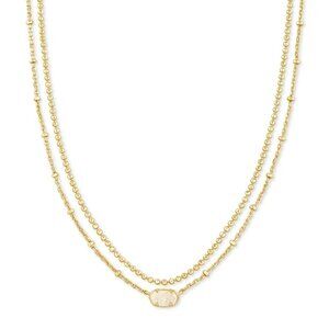 Kendra Scott - Emilie Gold Multi Strand Necklace in Iridescent Drusy New